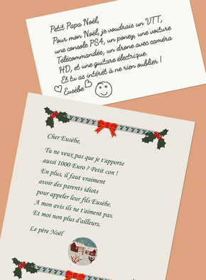 AVANT JC. Nord Ouest Paine Gillic lettre reponse du pere noel a